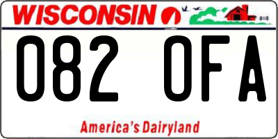 WI license plate 082OFA