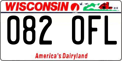 WI license plate 082OFL