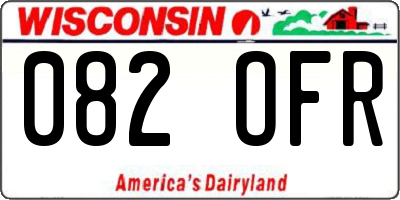 WI license plate 082OFR