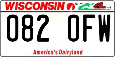 WI license plate 082OFW