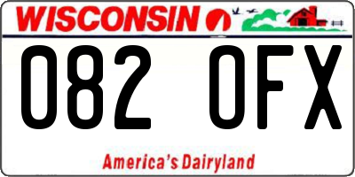 WI license plate 082OFX