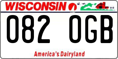 WI license plate 082OGB