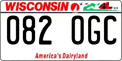 WI license plate 082OGC