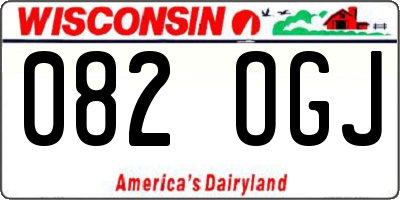 WI license plate 082OGJ