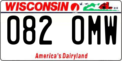 WI license plate 082OMW
