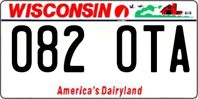 WI license plate 082OTA