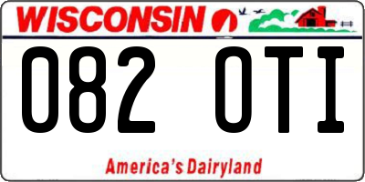 WI license plate 082OTI