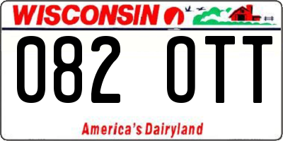 WI license plate 082OTT