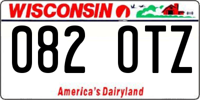 WI license plate 082OTZ
