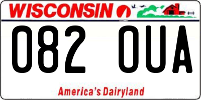 WI license plate 082OUA
