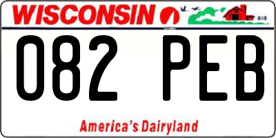 WI license plate 082PEB