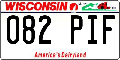 WI license plate 082PIF