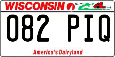 WI license plate 082PIQ