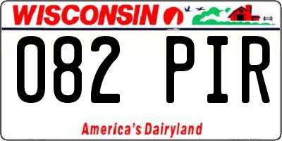 WI license plate 082PIR