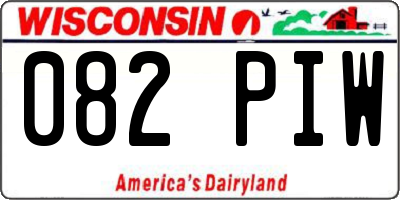 WI license plate 082PIW