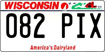 WI license plate 082PIX