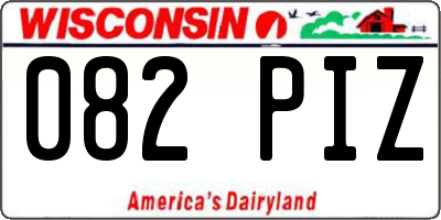 WI license plate 082PIZ