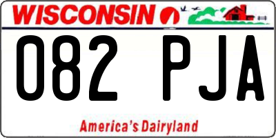 WI license plate 082PJA