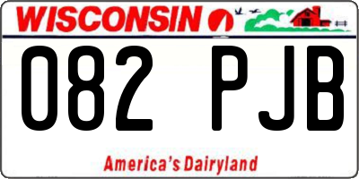 WI license plate 082PJB