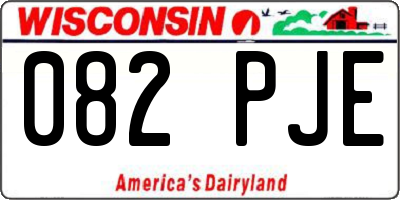 WI license plate 082PJE