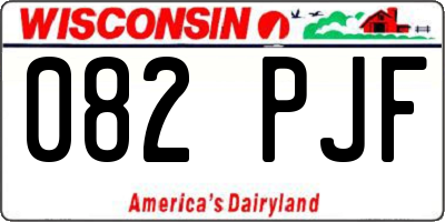 WI license plate 082PJF