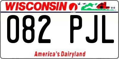 WI license plate 082PJL