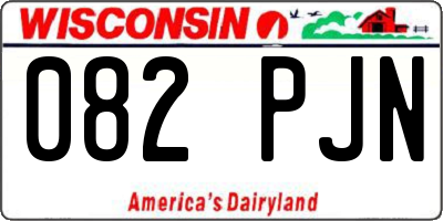 WI license plate 082PJN