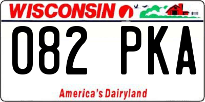 WI license plate 082PKA