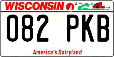 WI license plate 082PKB