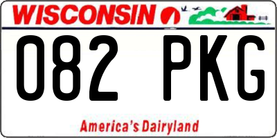 WI license plate 082PKG