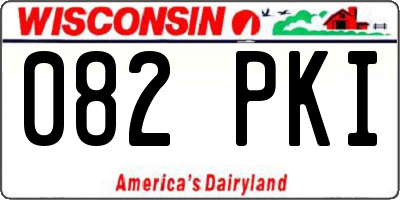 WI license plate 082PKI
