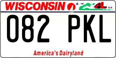 WI license plate 082PKL