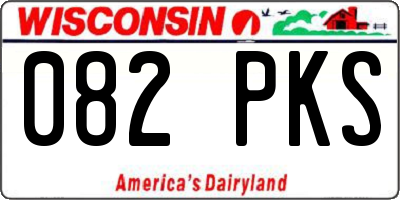 WI license plate 082PKS