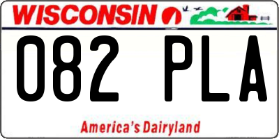 WI license plate 082PLA