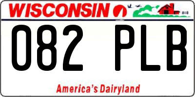 WI license plate 082PLB