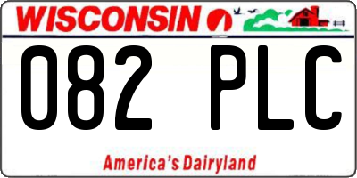 WI license plate 082PLC