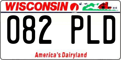 WI license plate 082PLD