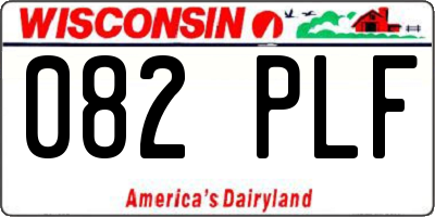 WI license plate 082PLF