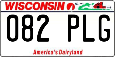 WI license plate 082PLG