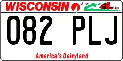 WI license plate 082PLJ
