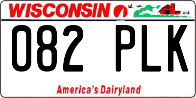 WI license plate 082PLK