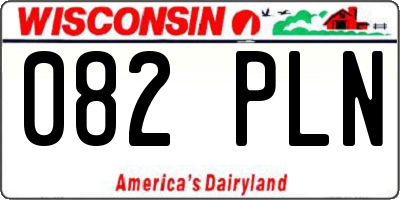 WI license plate 082PLN