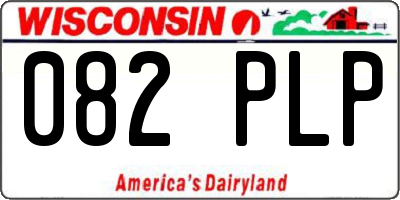 WI license plate 082PLP