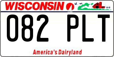 WI license plate 082PLT