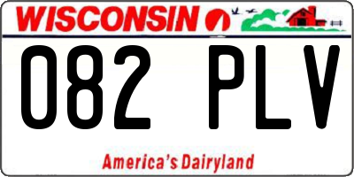 WI license plate 082PLV