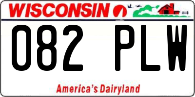 WI license plate 082PLW