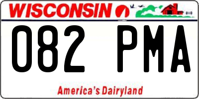 WI license plate 082PMA