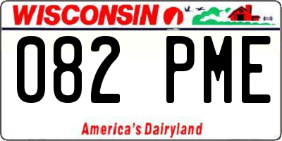 WI license plate 082PME