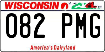 WI license plate 082PMG