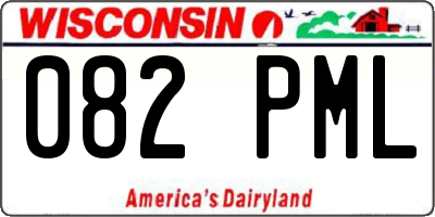 WI license plate 082PML